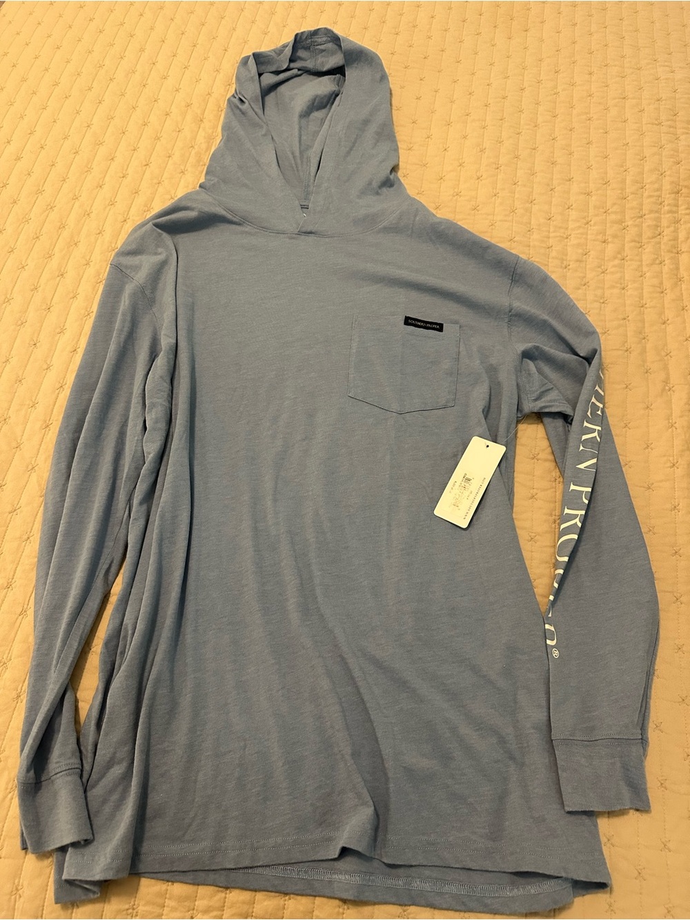 Southern Proper Light Blue Hooded Lightweight Shirt Jacket